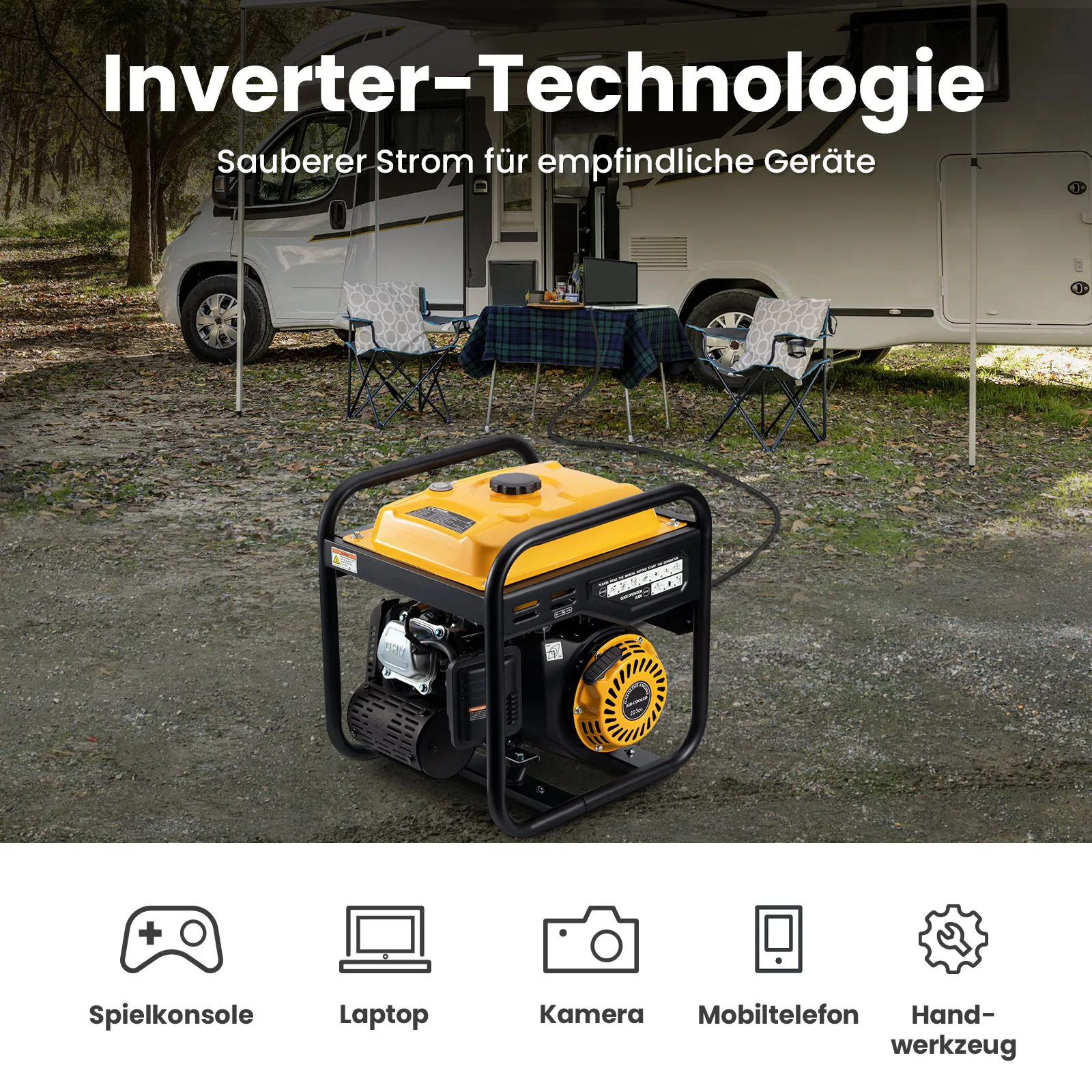 Generador inversor portátil silencioso para camping y exterior - imagen 4