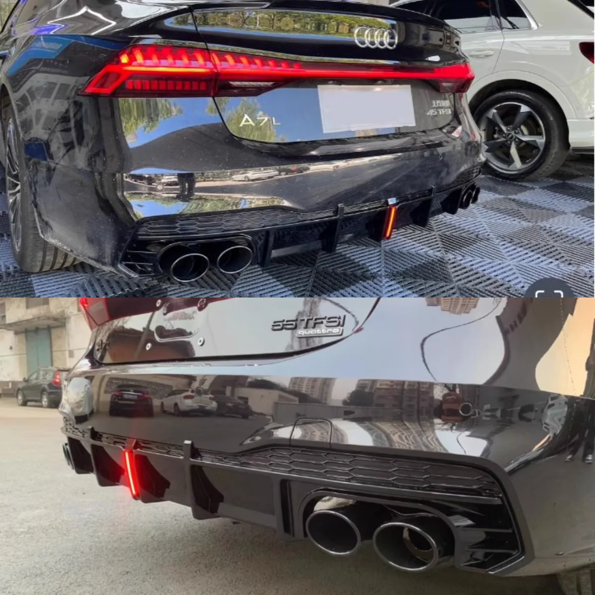 Difusor trasero PP con salida de escape para Audi A7/S7 2019-2023 - imagen 4