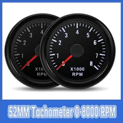 Cuentarrevoluciones 52 mm 0-8000 rpm para gasolina, LED blanco