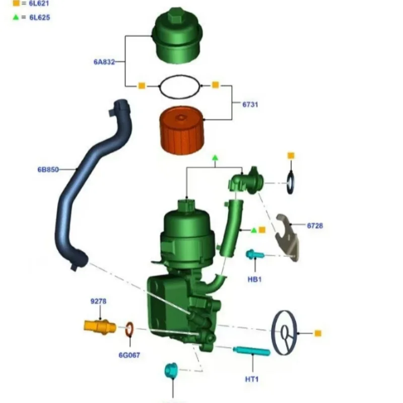 Tapa filtro de aceite 3M5Q6737AA para Citroën - imagen 2