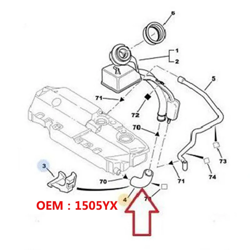 1505H9 Manguera combustible retorno tanque Peugeot 306 - imagen 4