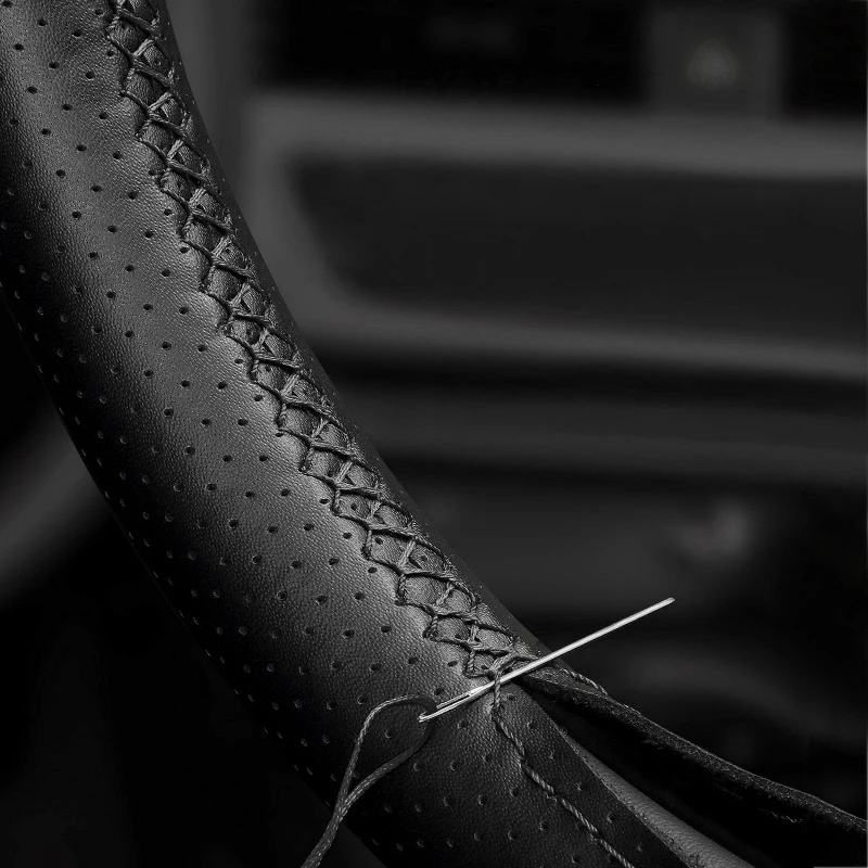 Funda para volante BMW Serie 5 E60/E61 – microfibra perforada negra - imagen 5