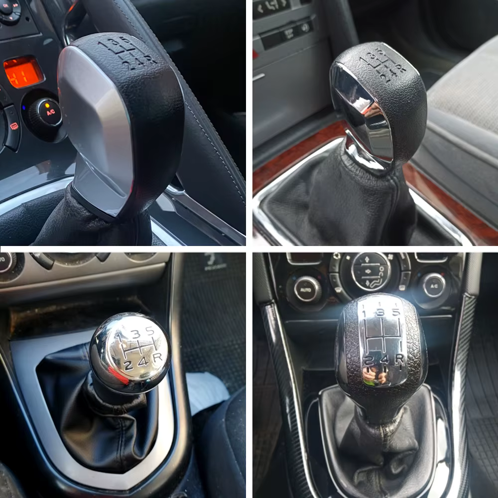 Perilla palanca cambios ABS negro con cuero – Peugeot 206 307 308 - imagen 4