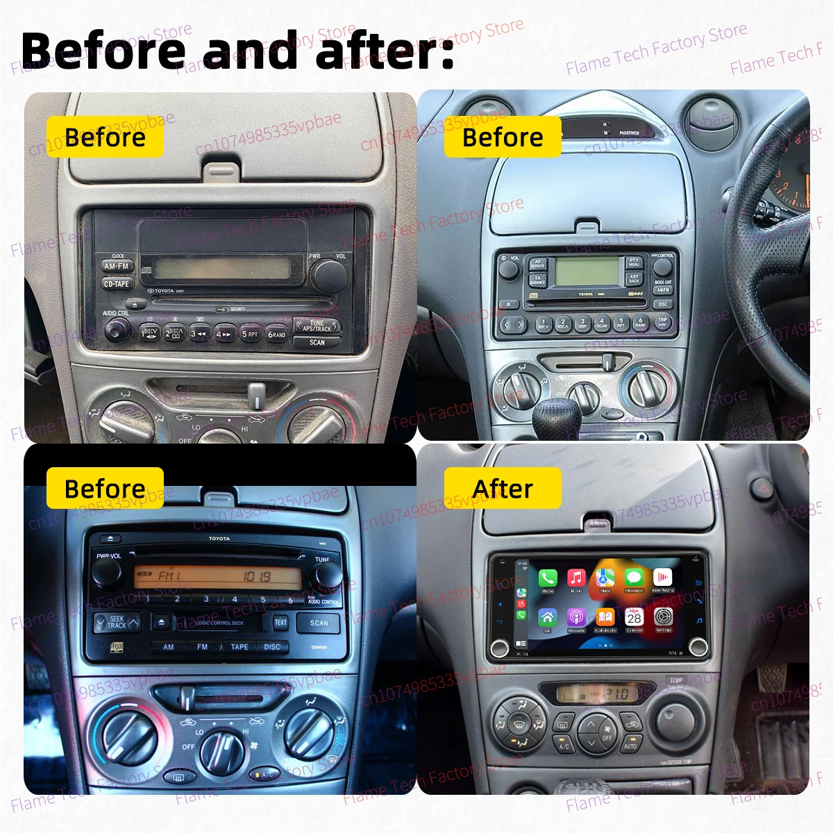 Radio multimedia 2DIN CarPlay y Android Auto Toyota Celica 2000-2005 - imagen 2