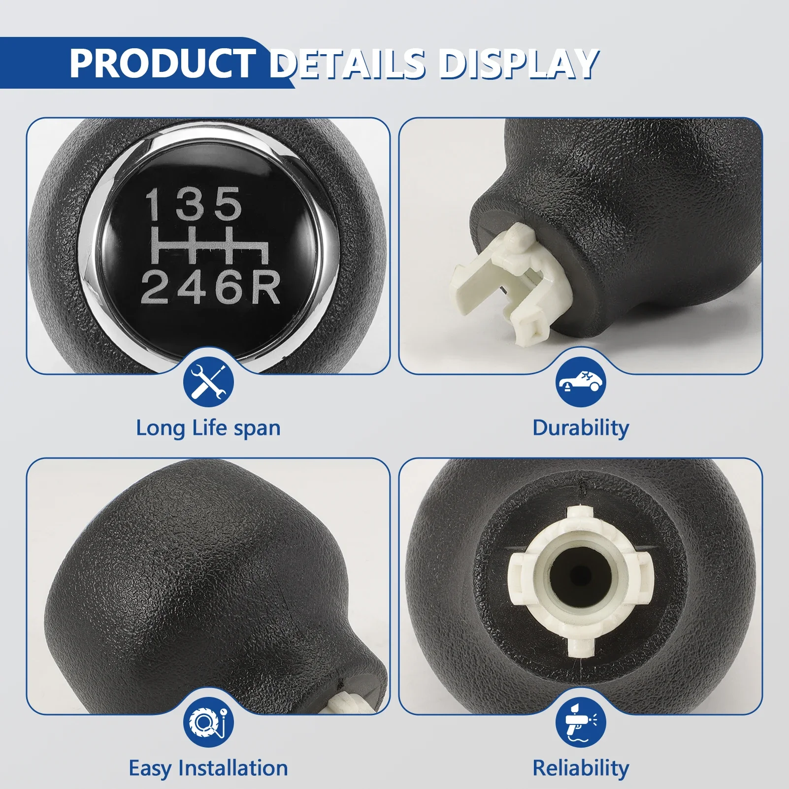 Perilla de palanca de cambios de transmisión Manual, manija de perilla de palanca de cambios para Civic 2016-2019 Reemplazar 54102-TBA-L02 54102-TBA-L02ZB - imagen 3