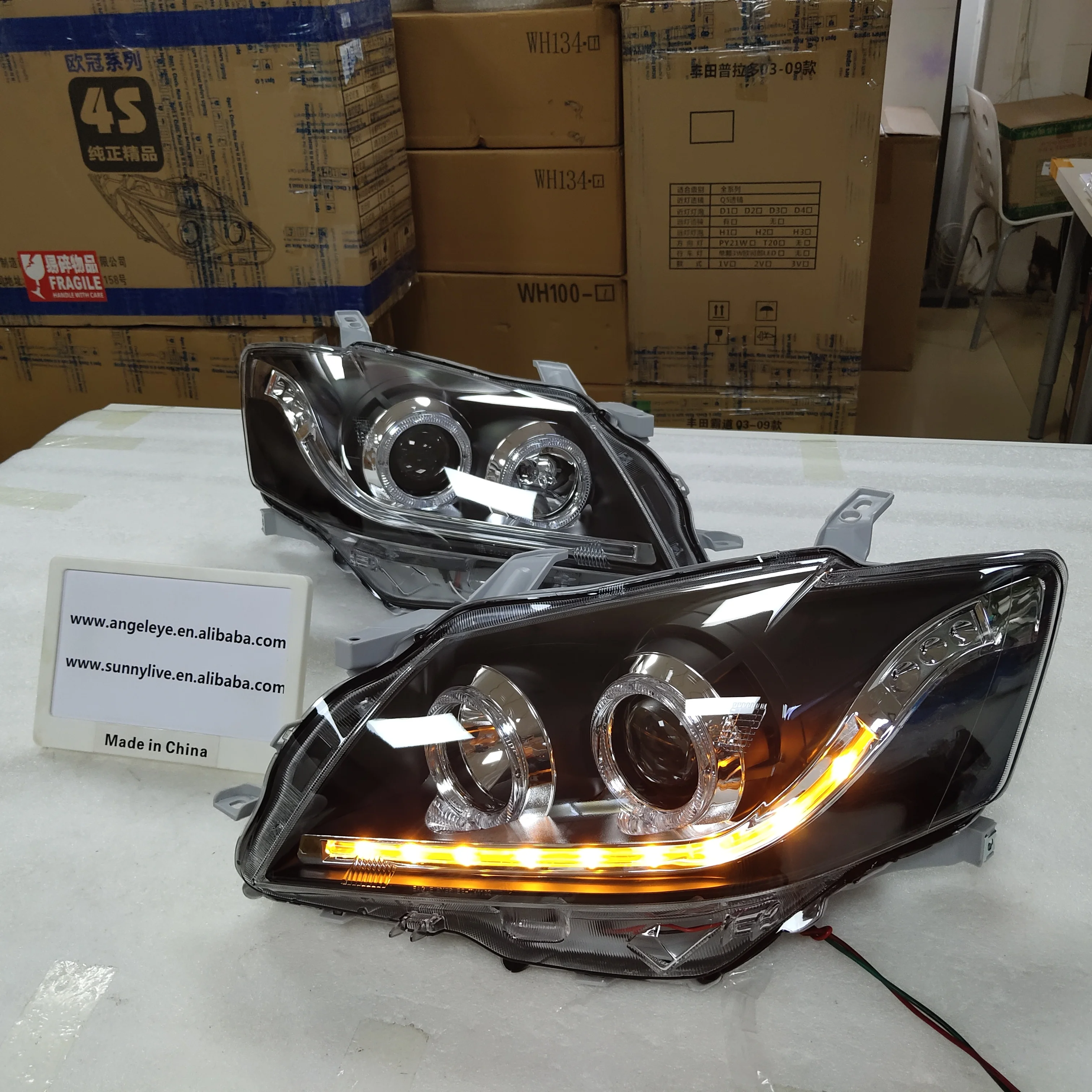 Faros delanteros LED carcasa negra Camry