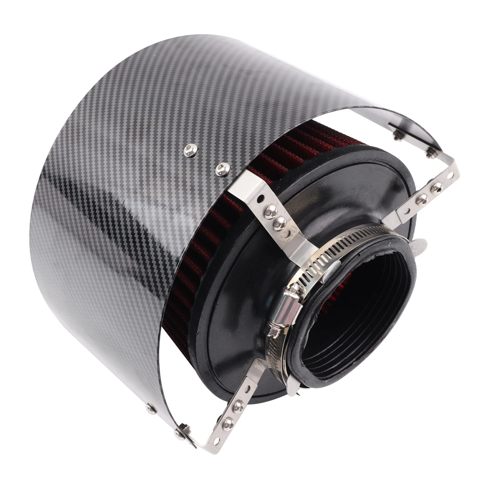 Protector térmico de entrada de aire de acero con cuello de 2,5 ''-5'', kit de filtro de aire cónico de entrada de 3 pulgadas y 76mm con cubierta para accesorios de carreras universales - imagen 3