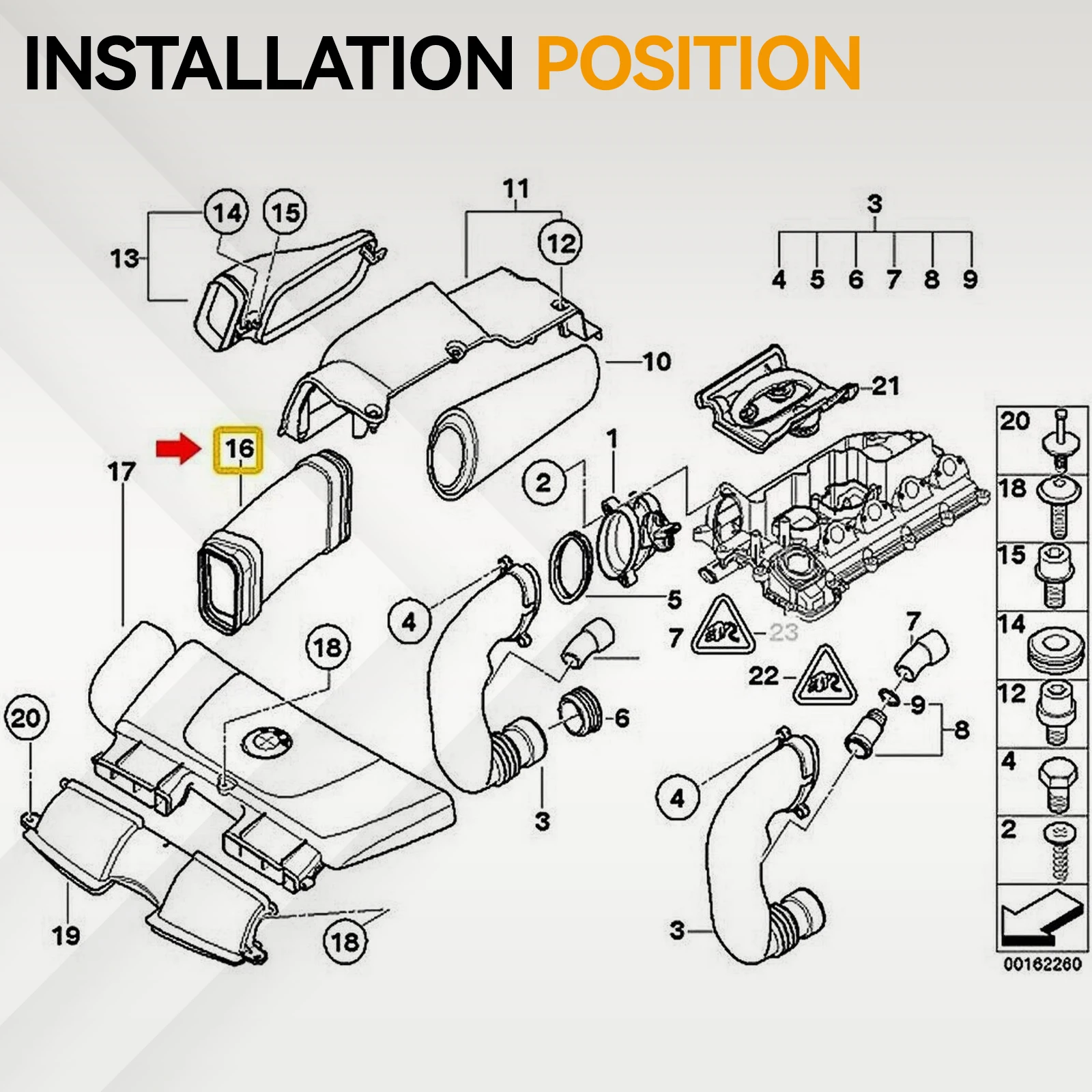 13717795284 Tubo de admisión de aire BMW E90/E91 318d/320d M47N2 - imagen 5