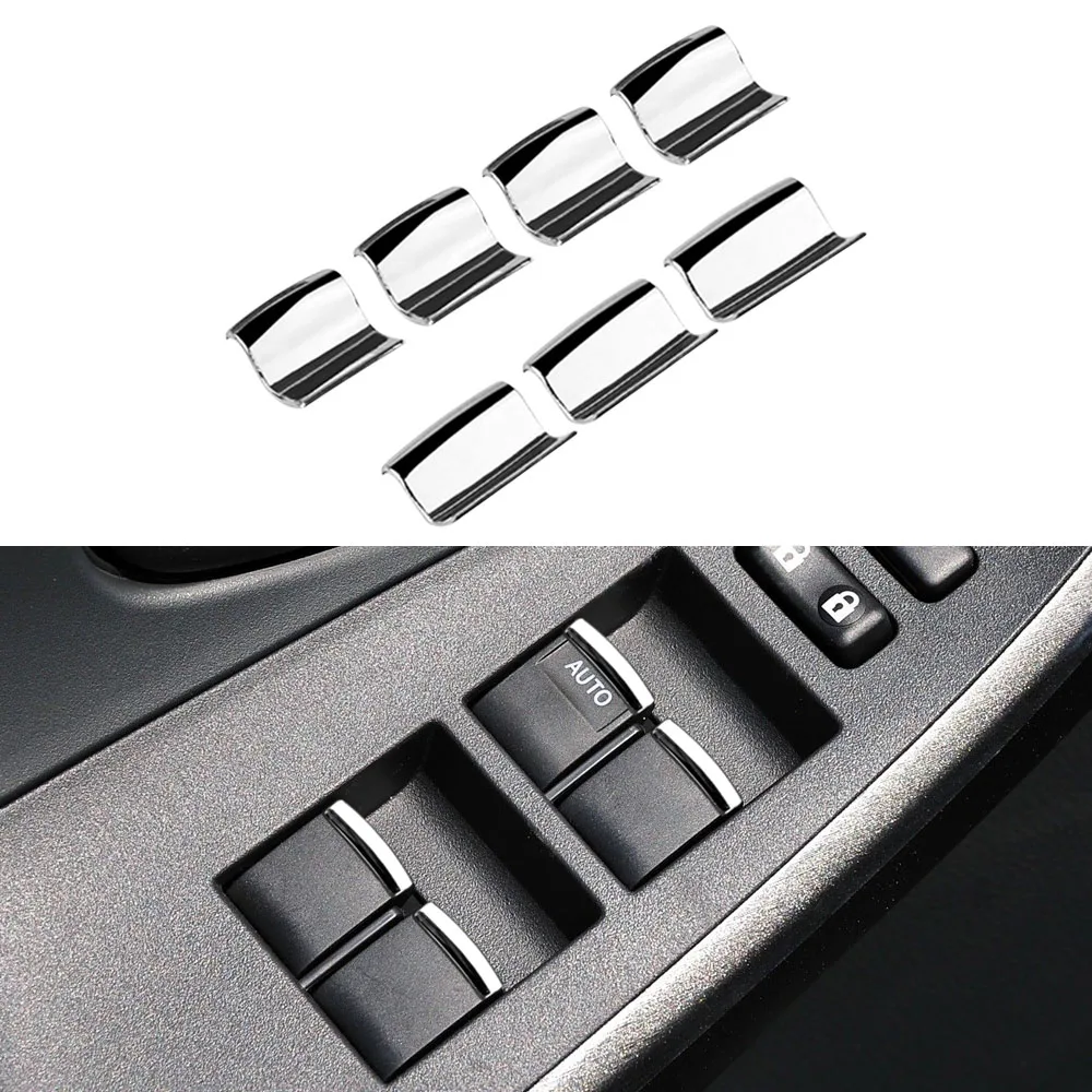 Para Toyota RAV4 Corolla AYGO Verso AVENSIS YARIS VITZ accesorios 7 unids/set cromado elevador de ventanas de coche cubierta de botón embellecedor