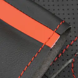 Funda de volante de cuero rojo cosida a mano para Fiat 500 Abarth 595