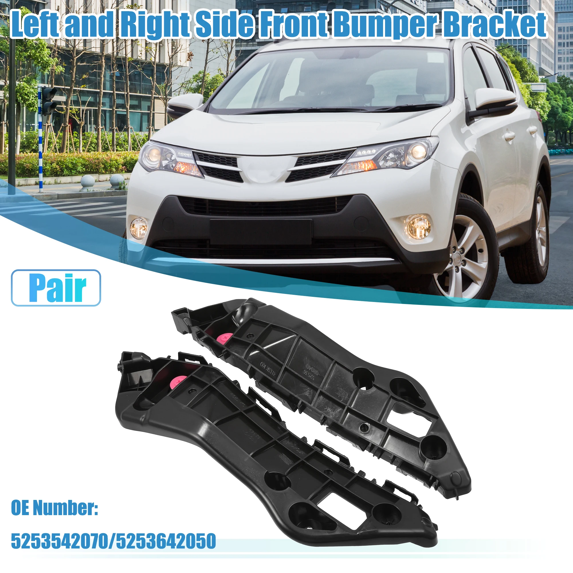 X Autohaux Par Soporte Para Parachoques Delantero Izquierdo Derecho No. 5253542070 / 5253642050   Para Toyota RAV4 2013 2014 2015