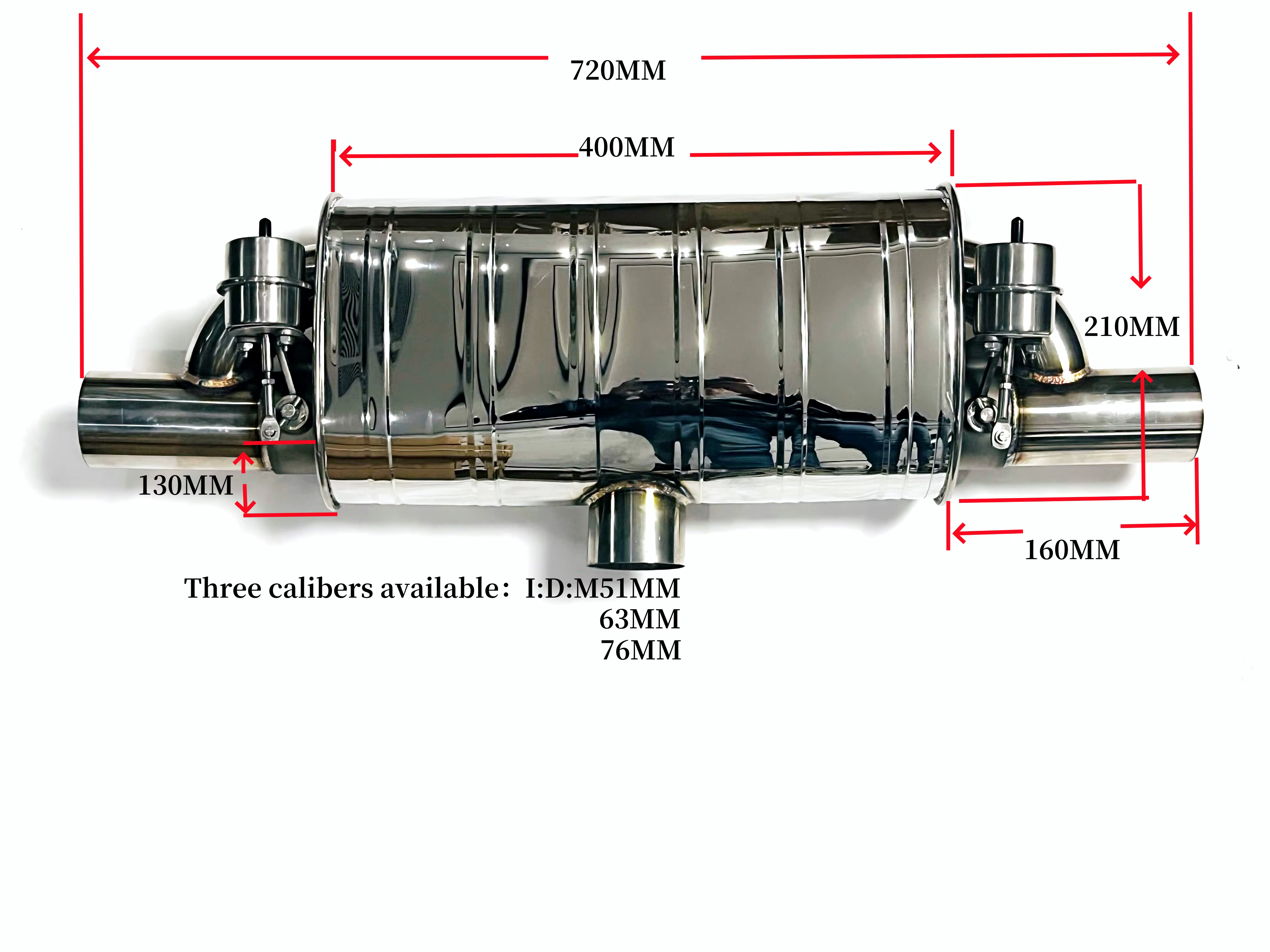 Válvula de escape eléctrica remota universal en T acero inoxidable