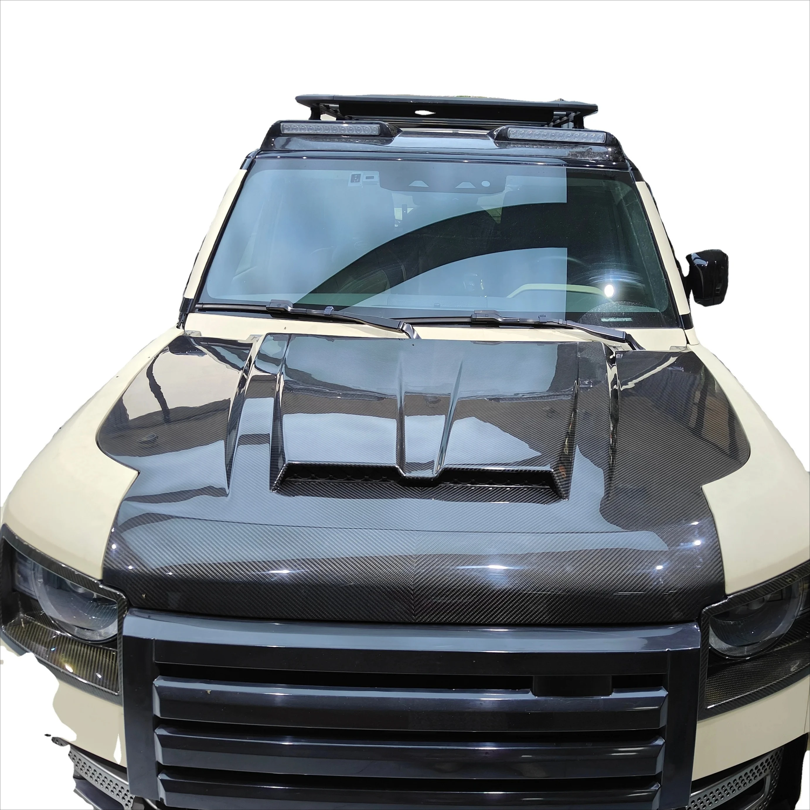 Capó fibra carbono SVR para Land Rover Defender