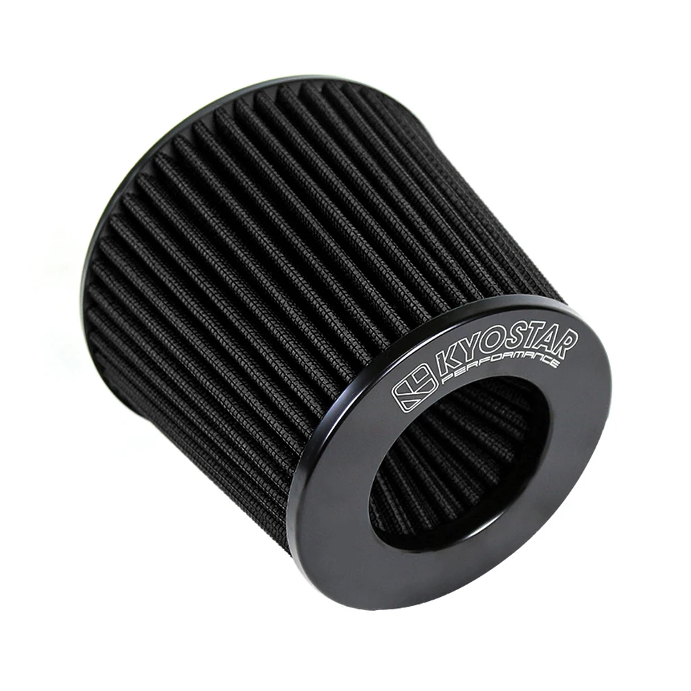 Filtro de aire cónico universal seco de 76/89 mm, negro y rojo