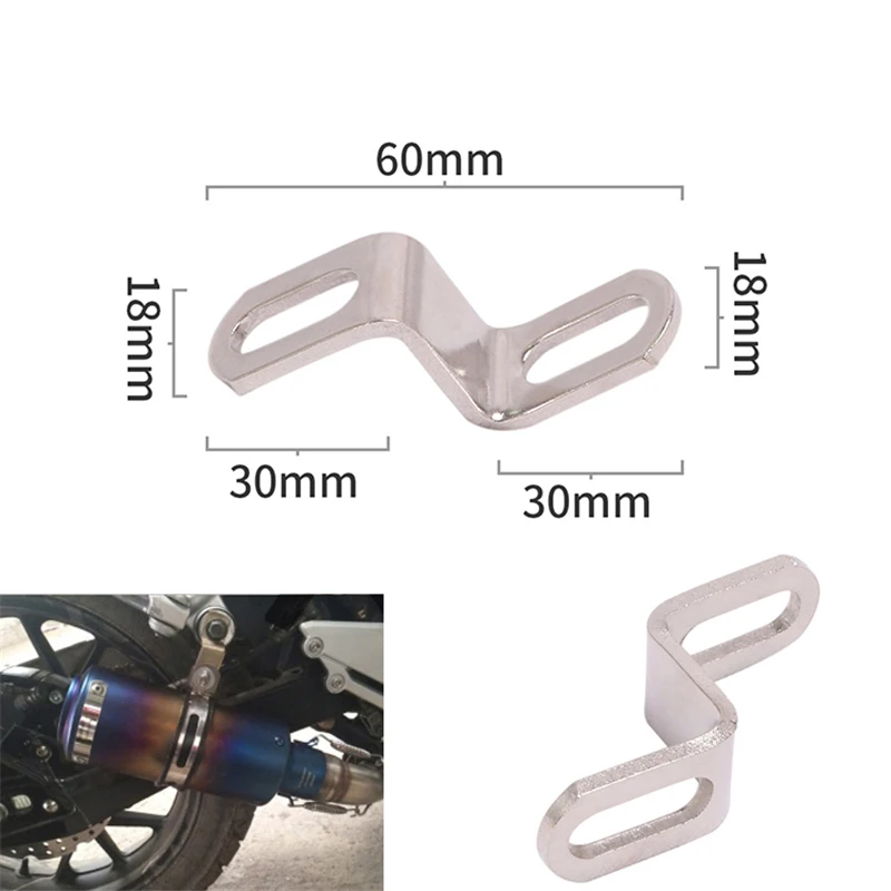 Tubo de escape universal para moto de acero inoxidable con soporte - imagen 4