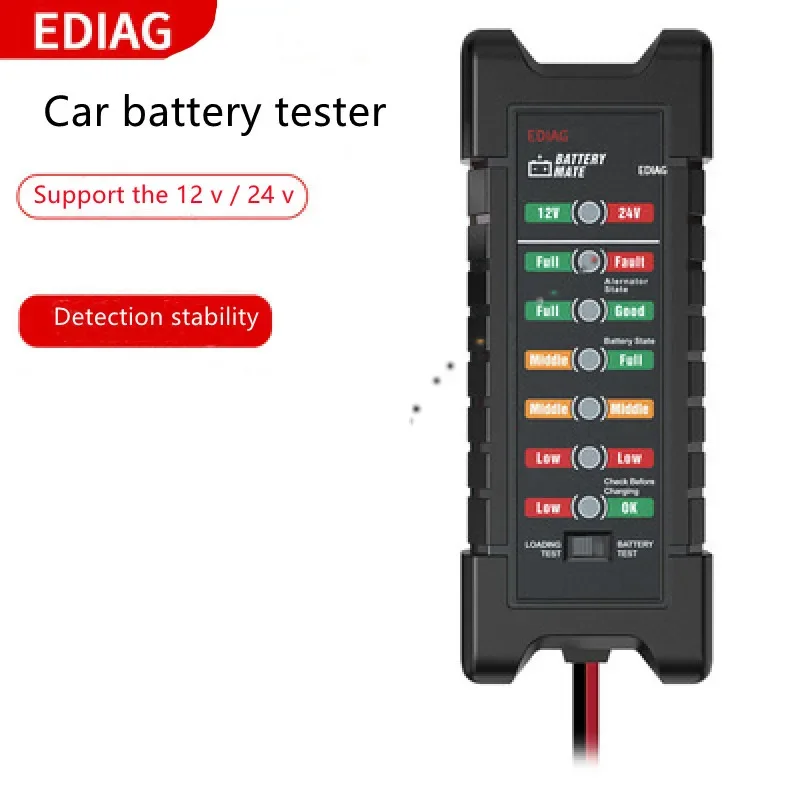 Detector de batería de 12 v/24 v, cortacésped LED inteligente, motor, yate, probador de batería de coche, clip