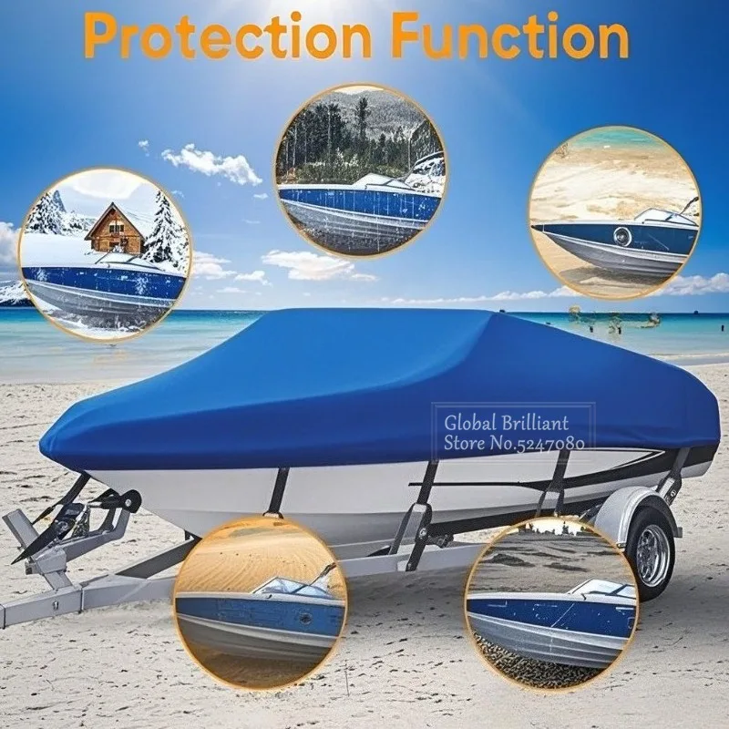 Funda 190T impermeable para barco con casco en V y protección UV - imagen 5