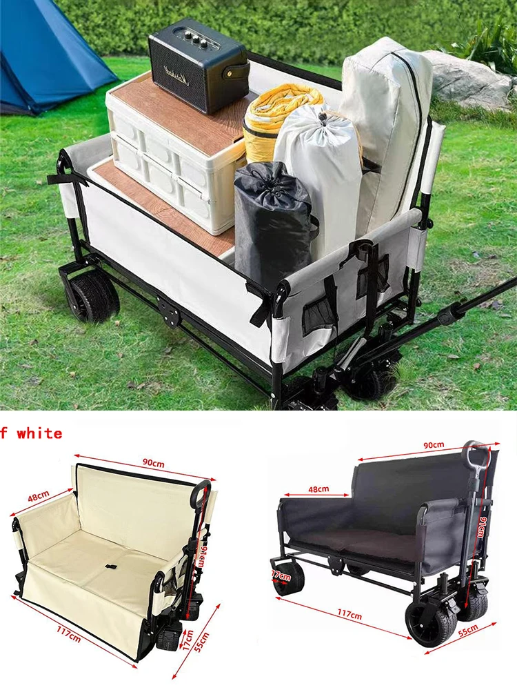 Carro plegable para exteriores con compartimento de tejido Oxford