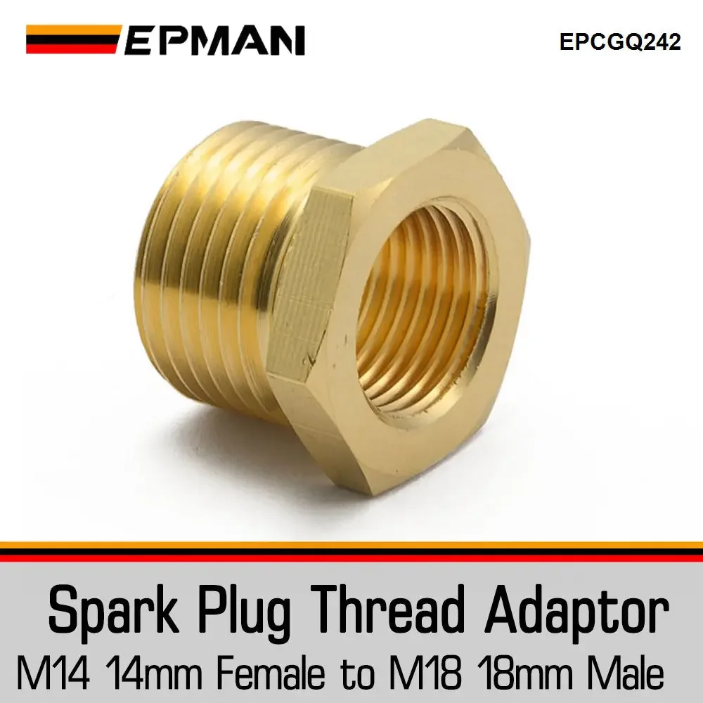 Adaptador de rosca bujía EPMAN latón M14–M18 18 mm a 14 mm
