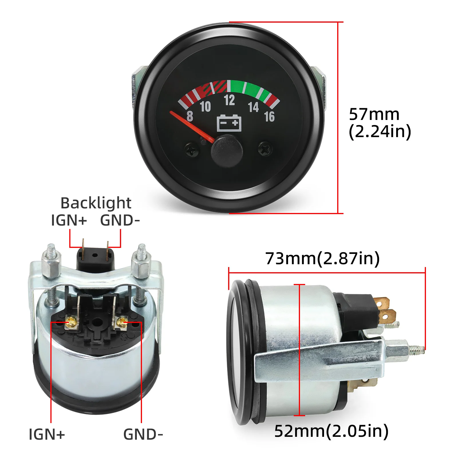 Reloj indicador coche: temperatura agua y aceite, presión, voltímetro - imagen 2