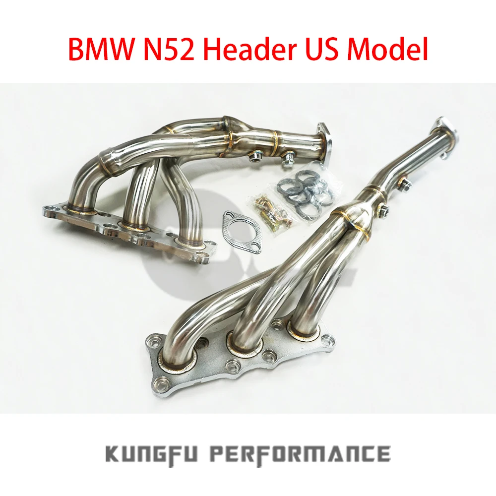 KUNGFU Colector de escape deportivo SS304 para BMW N52/N53