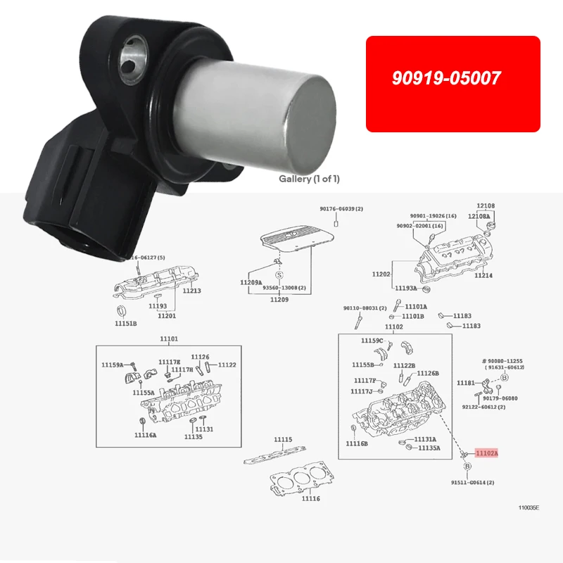 90919-05007 Sensor de posición del árbol de levas Toyota 1.8-3.0L