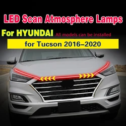 Tira de luces LED para capó de coche, lámparas universales, luces ambientales para Hyundai Tucson 2016-2020, luz de circulación diurna Start-Scan DRL