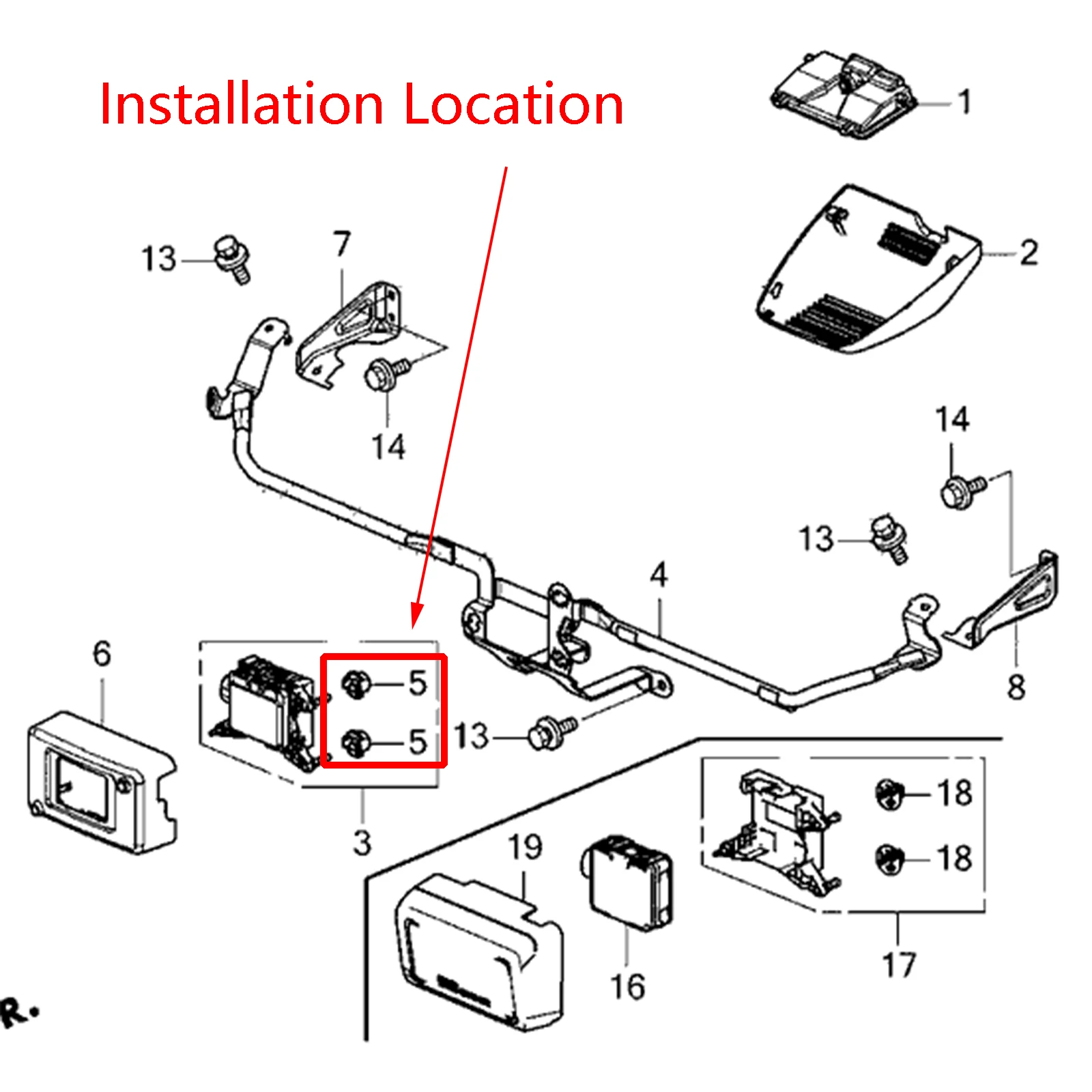 3X para Honda Civic 17-21 Accord 18-20 CR-V 18-22 Insight 09-21 Clip de montaje de alineación de Radar Milliwave 36806TLAA01 - imagen 3