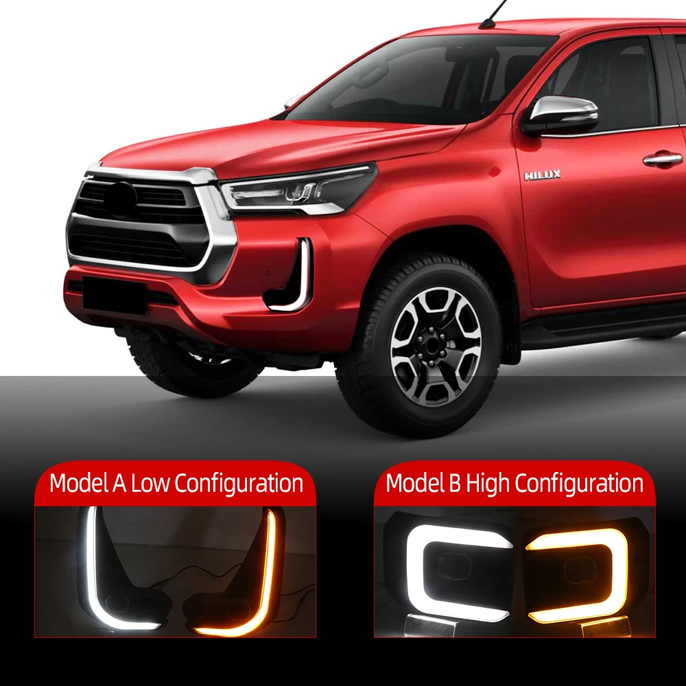 Marco faro antiniebla DRL LED giro dinámico Toyota Hilux