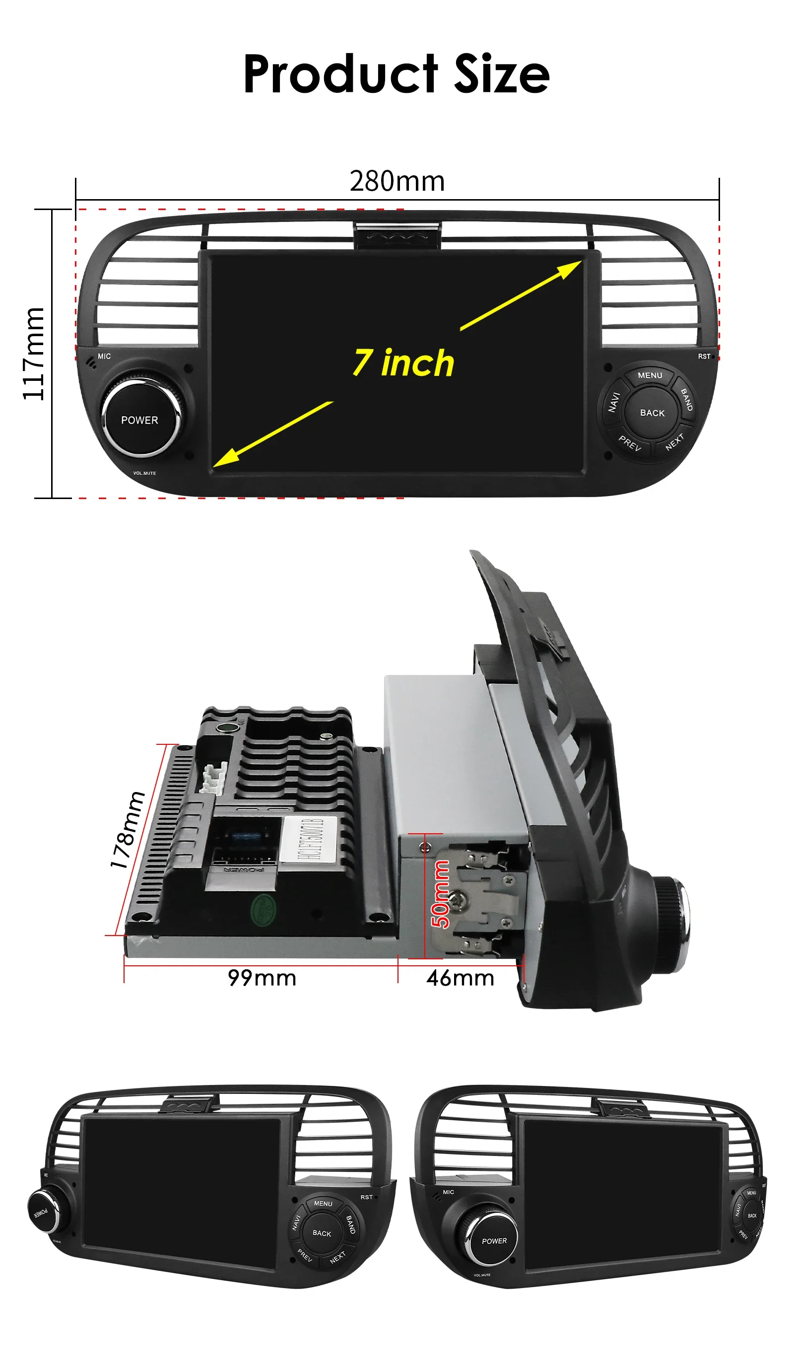 Radio Android para Fiat 500 (2007-2015) con CarPlay y GPS - imagen 5