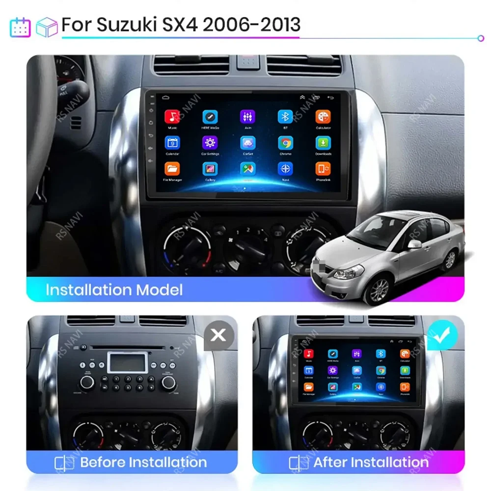 Radio multimedia Android 15 con pantalla táctil para Suzuki SX4