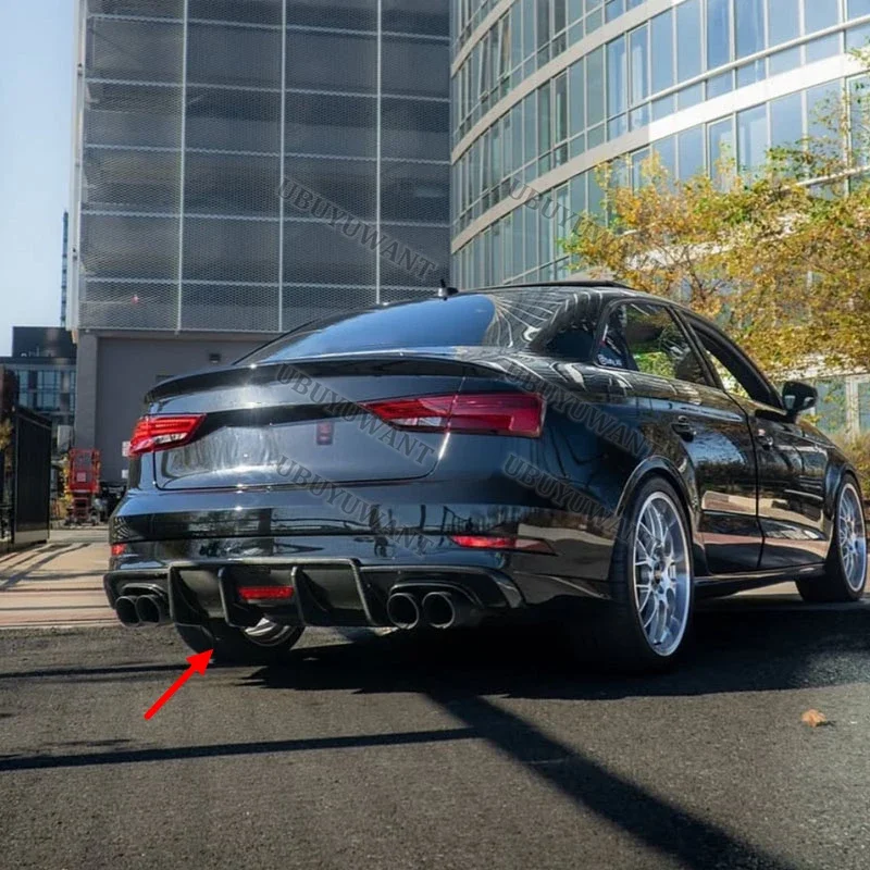 Para Audi A3 S3 2017-2020 A Hatchback fibra de carbono labio trasero coche difusor de parachoques trasero divisores alerón kit de carrocería - imagen 3
