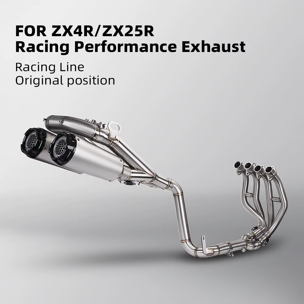 Tubo de escape inox de doble salida para Kawasaki ZX-4R/ZX-4RR