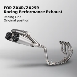 Tubo de escape inox de doble salida para Kawasaki ZX-4R/ZX-4RR