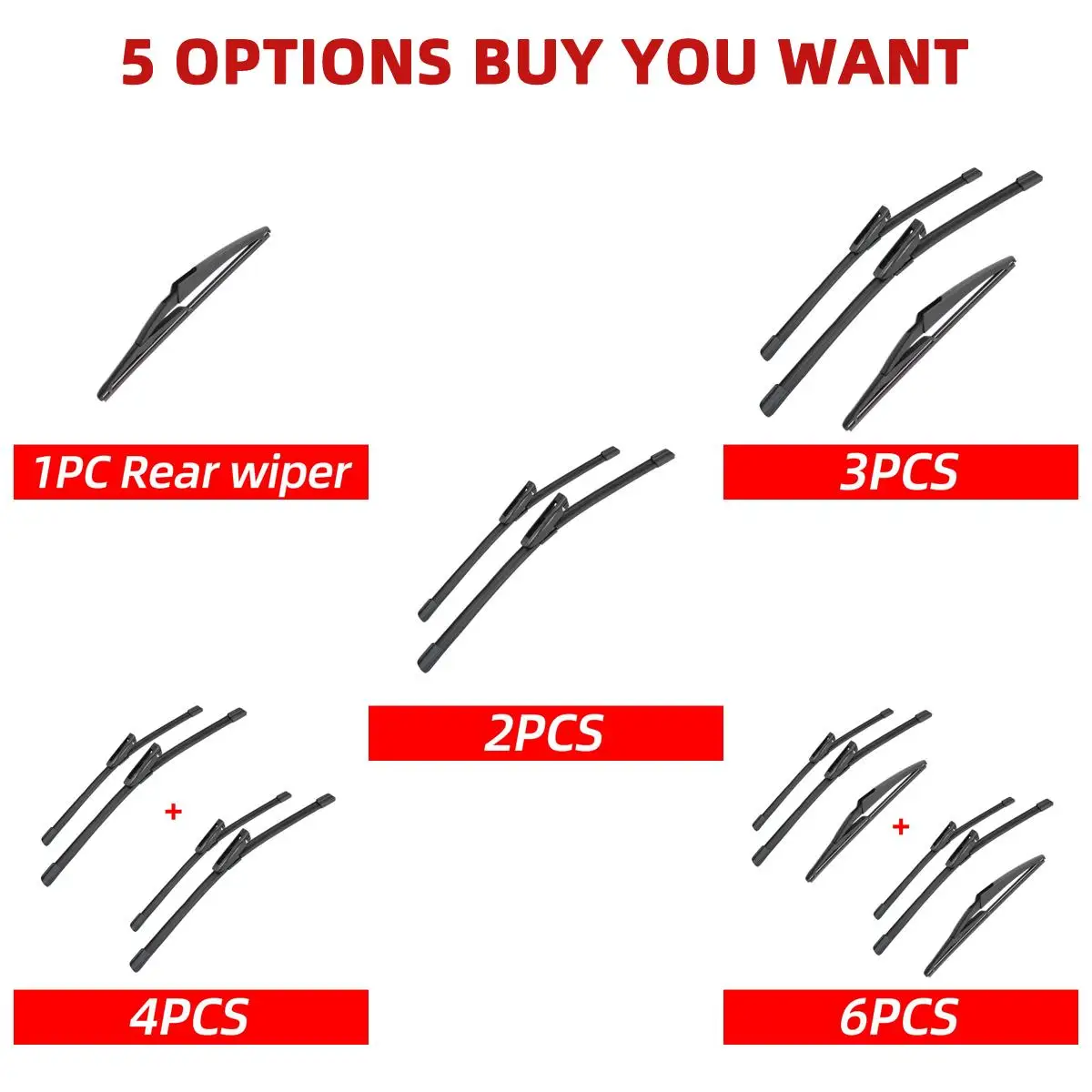 1/2/3/4/6 Uds limpiaparabrisas de coche para Citroen C3 Picasso 2011-2017 limpiaparabrisas delanteros y traseros cepillos accesorios para automóviles 2014 2015 2016 2017 - imagen 2