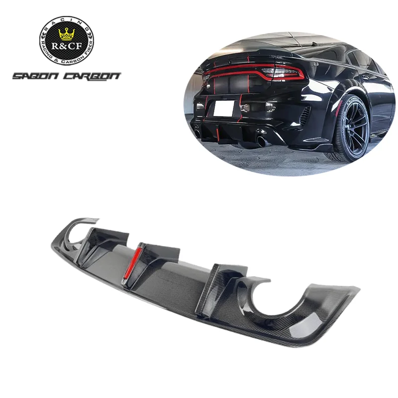 Difusor trasero fibra carbono LED Dodge Charger SRT cuerpo ancho 20-24