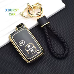 Funda llave de coche TPU para Toyota y Subaru con soporte llavero