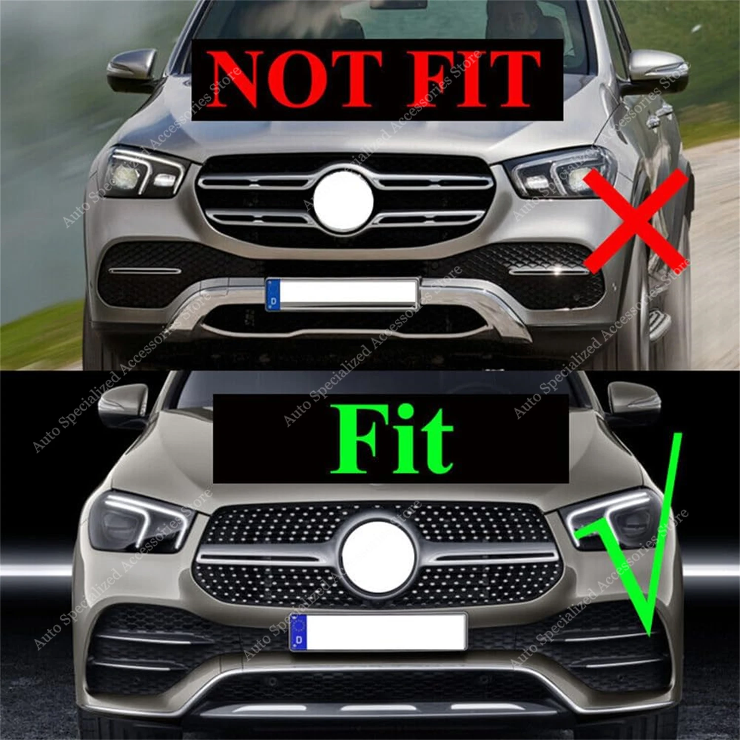 Bodykit paragolpes Mercedes GLE W167 AMG-line 2020-2023 negro brillante - imagen 3