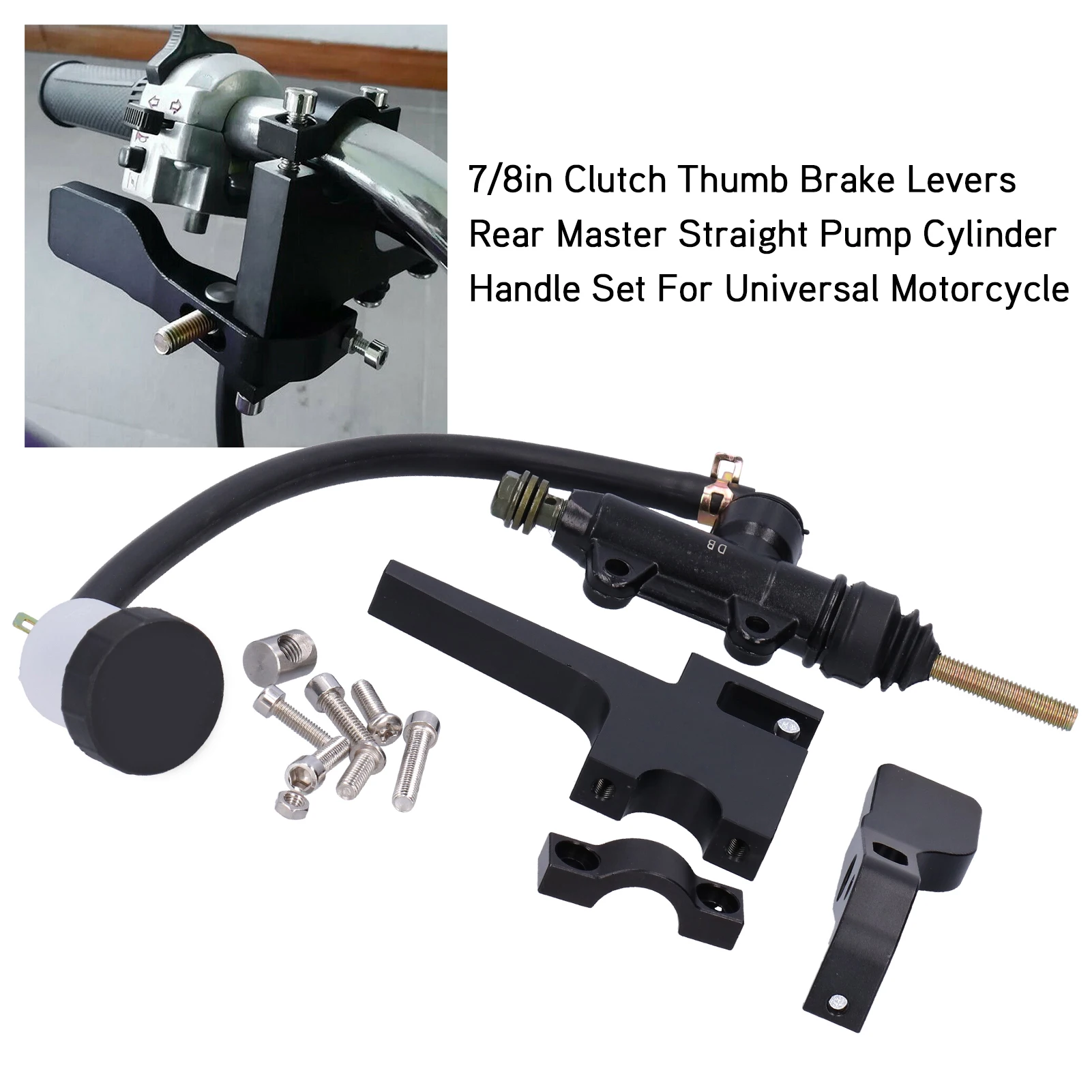 Kit palanca de freno de pulgar para moto, cilindro maestro trasero 7/8 - imagen 4