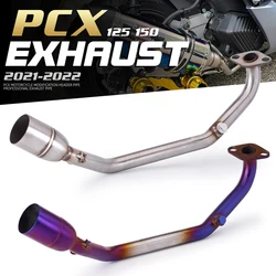 Tubo de escape Bluedfront modificado para motocicleta Honda PCX125/150