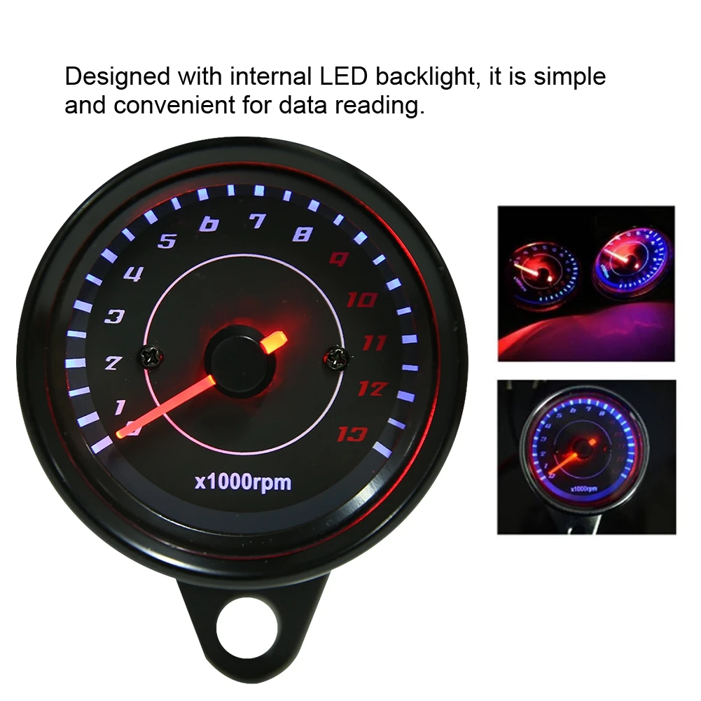 Tacómetro electrónico universal moto con retroiluminación LED 12V - imagen 4