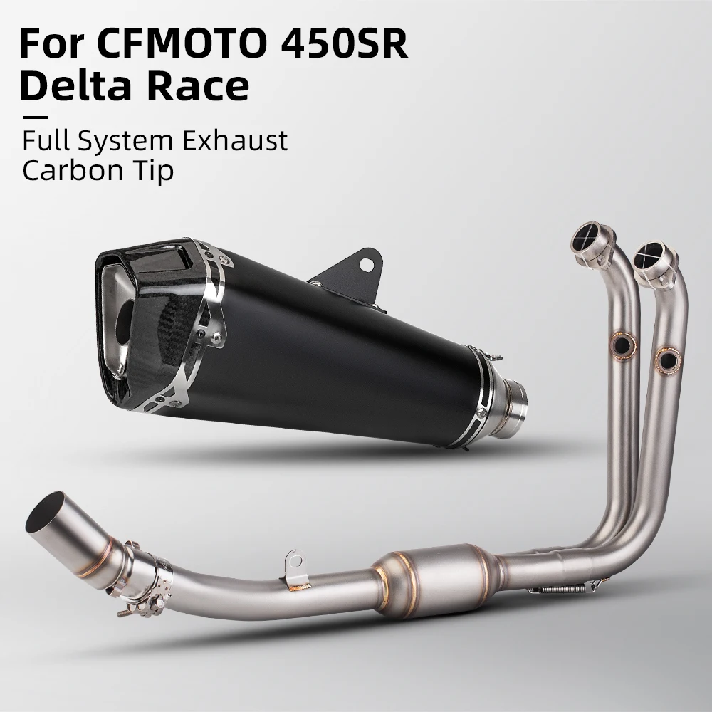Vista lateral del escape CFMOTO 450SR