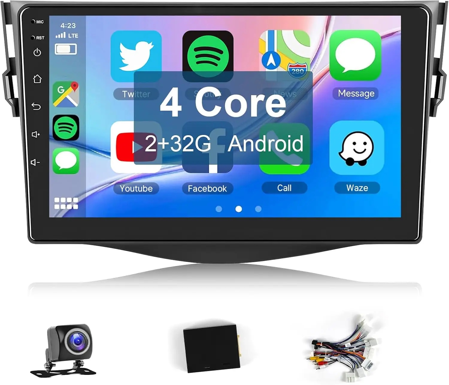 Retrovisor con cámara de respaldo 9" MirrorLink Bluetooth WiFi GPS