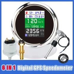 Velocímetro GPS 6 en 1 LCD – Medidor Combustible, Aceite y Temperatura