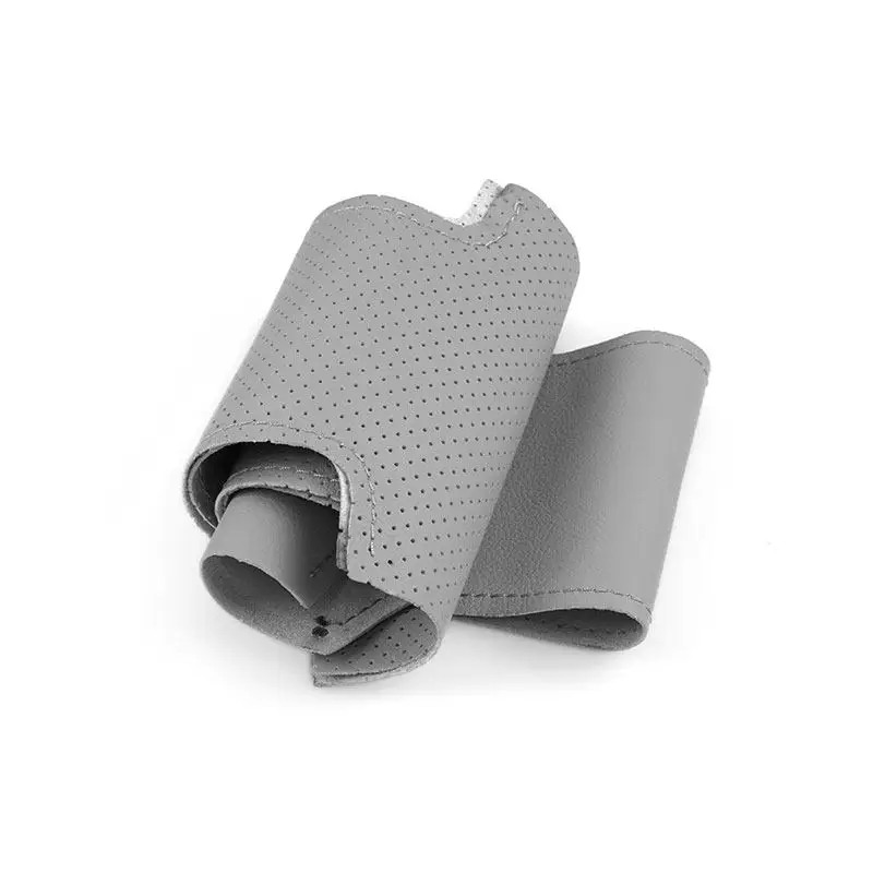 Protector volante cuero perforado gris para Audi A3 A4 A5 A6 A8 Q5 Q7 - imagen 2
