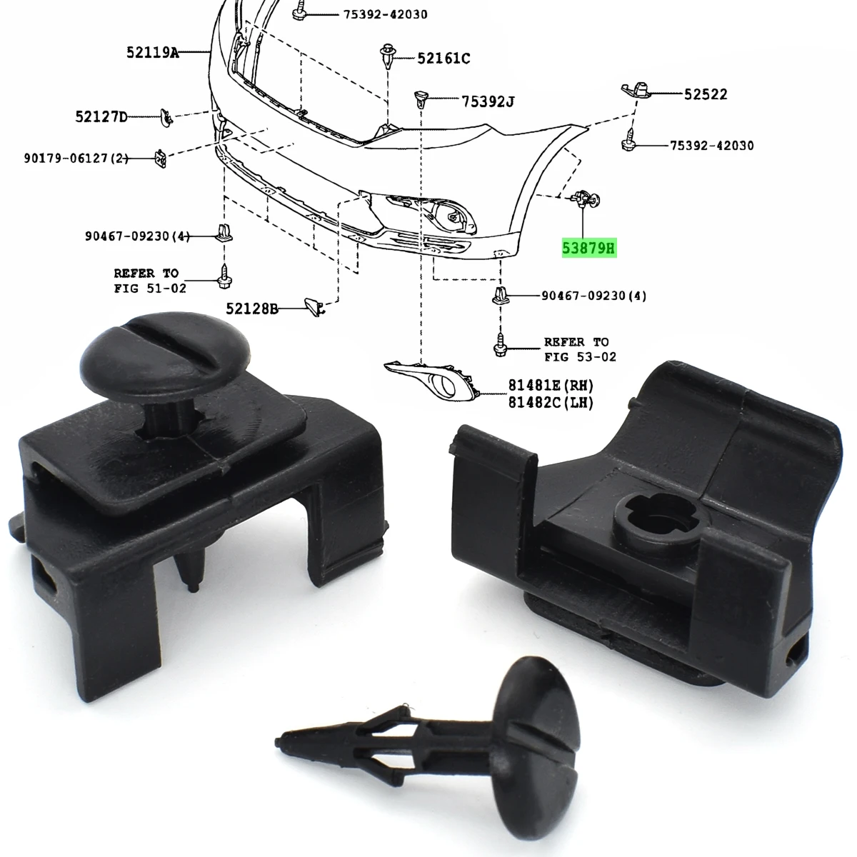 Kit clips paragolpes Toyota RAV4 – Fijaciones guardabarros - imagen 3