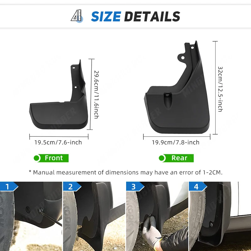Guardabarros antisalpicaduras delanteros y traseros Lexus RX - imagen 3