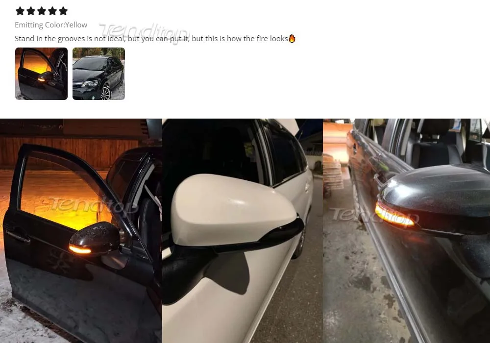 Lámpara LED dinámica para espejo lateral Toyota