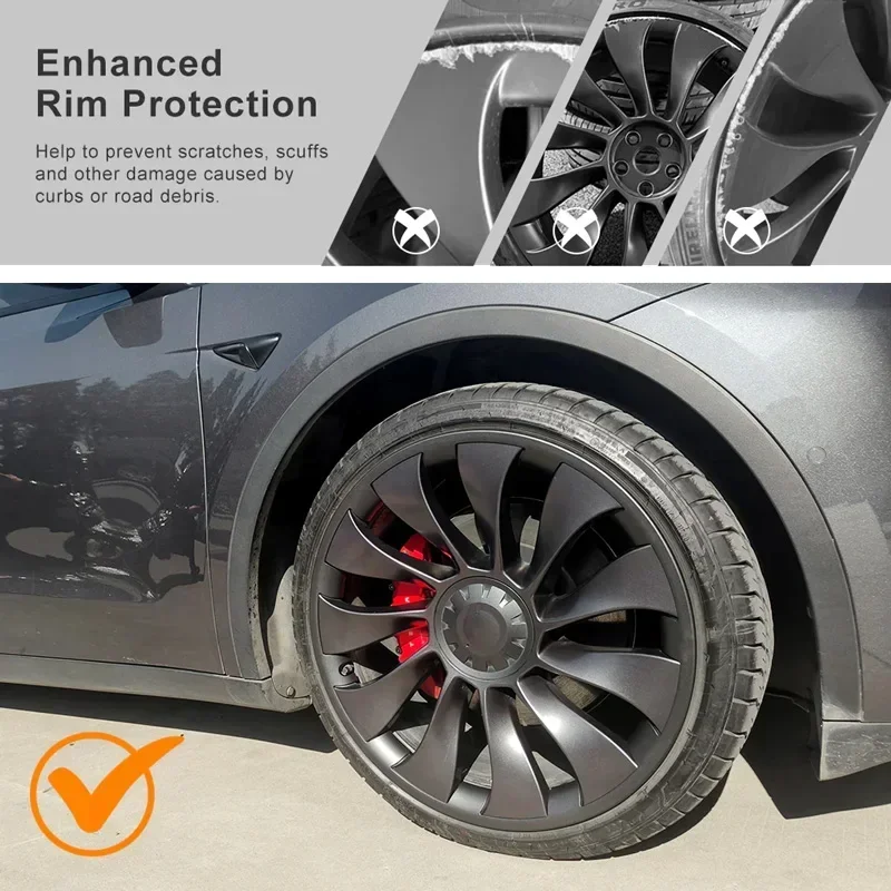 Tapas de buje Tesla Model Y 21 pulgadas, cubiertas de llanta - imagen 3