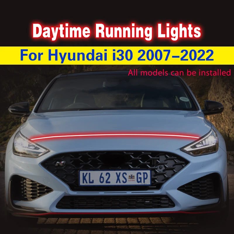 Luces diurnas flexibles impermeables para Hyundai i30 2007-2022